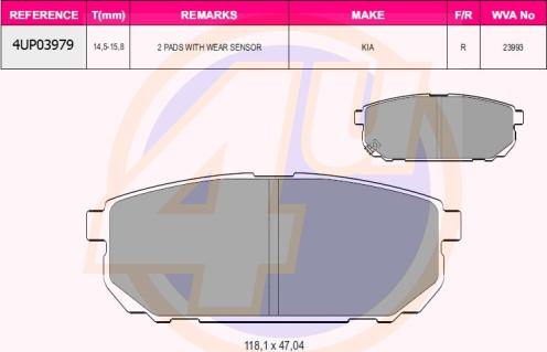 4U 4UP03979 - Bremžu uzliku kompl., Disku bremzes www.autospares.lv