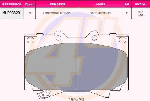 4U 4UP03829 - Bremžu uzliku kompl., Disku bremzes www.autospares.lv