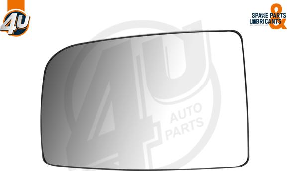 4U Autoparts 41507MR - Spoguļstikls, Ārējais atpakaļskata spogulis www.autospares.lv