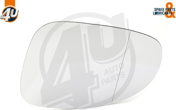 4U Autoparts 41520VV - Spoguļstikls, Ārējais atpakaļskata spogulis www.autospares.lv