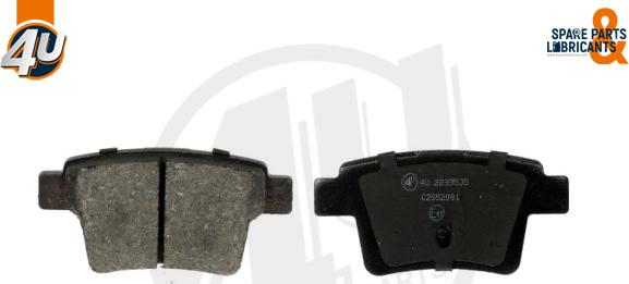 4U Autoparts 22895JG - Brake Pad Set, disc brake www.autospares.lv