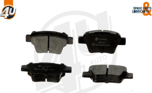 4U Autoparts 22761PU - Тормозные колодки, дисковые, комплект www.autospares.lv