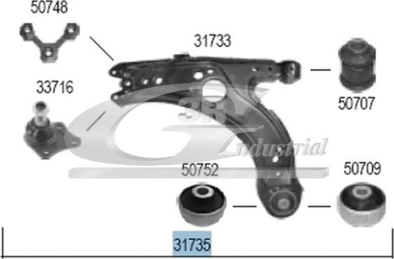 3RG 31735 - Neatkarīgās balstiekārtas svira, Riteņa piekare autospares.lv