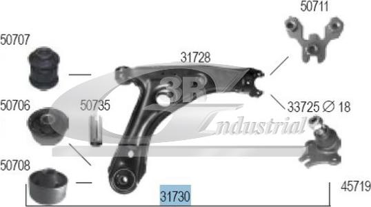 3RG 31730 - Neatkarīgās balstiekārtas svira, Riteņa piekare autospares.lv