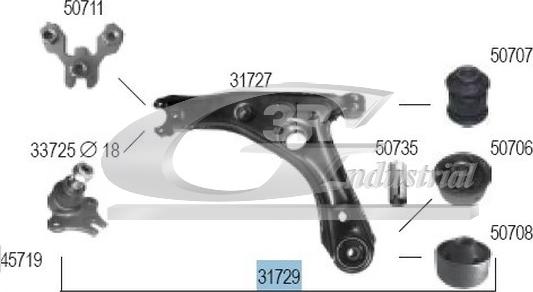 3RG 31729 - Neatkarīgās balstiekārtas svira, Riteņa piekare www.autospares.lv