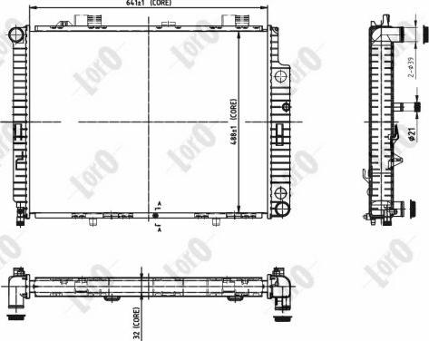 ABAKUS 054-017-0063-B - Radiator, engine cooling www.autospares.lv