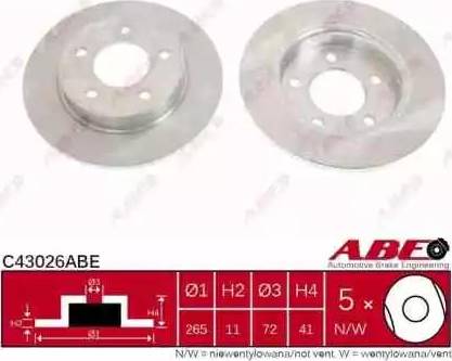 ABE C43026ABE - Brake Disc www.autospares.lv