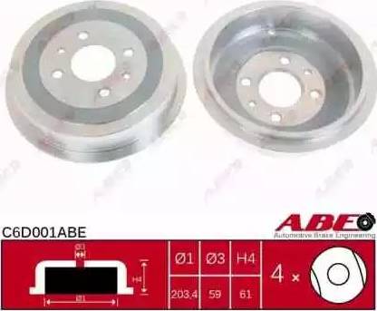 ABE C6D001ABE - Bremžu trumulis www.autospares.lv