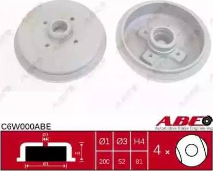 ABE C6W000ABE - Bremžu trumulis www.autospares.lv