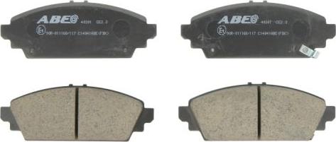 ABE C14041ABE - Тормозные колодки, дисковые, комплект www.autospares.lv