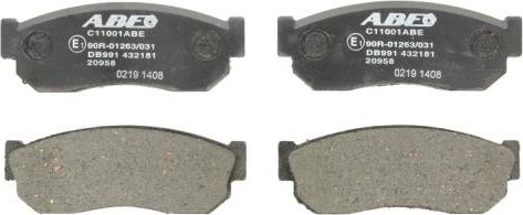 ABE C11001ABE - Brake Pad Set, disc brake www.autospares.lv