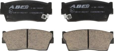 ABE C18006ABE - Тормозные колодки, дисковые, комплект www.autospares.lv