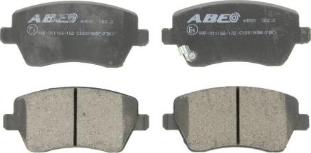 ABE C18019ABE - Тормозные колодки, дисковые, комплект www.autospares.lv