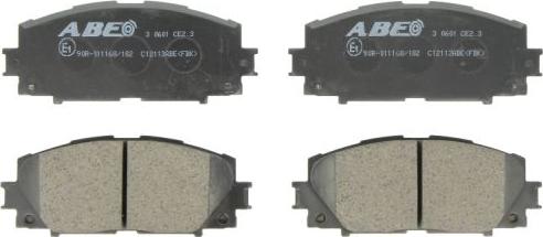 ABE C12113ABE - Тормозные колодки, дисковые, комплект www.autospares.lv