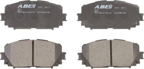 ABE C12127ABE - Тормозные колодки, дисковые, комплект www.autospares.lv