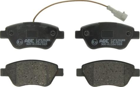 ABE C1F036ABE - Тормозные колодки, дисковые, комплект www.autospares.lv