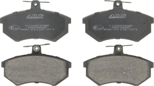 ABE C1W003ABE - Тормозные колодки, дисковые, комплект www.autospares.lv