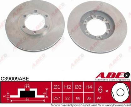 ABE C39009ABE - Bremžu diski www.autospares.lv