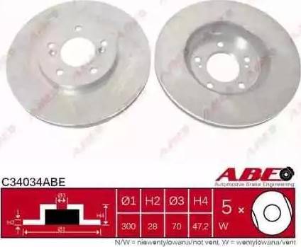 ABE C34034ABE - Bremžu diski www.autospares.lv