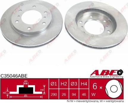 ABE C35046ABE - Bremžu diski www.autospares.lv