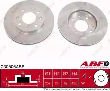 ABE C30506ABE - Bremžu diski www.autospares.lv