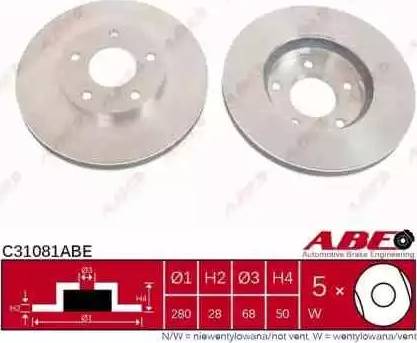 ABE C31081ABE - Bremžu diski www.autospares.lv