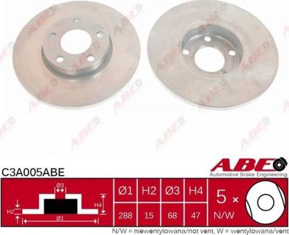 ABE C3A005ABE - Bremžu diski www.autospares.lv