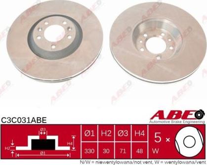 ABE C3C031ABE - Bremžu diski www.autospares.lv