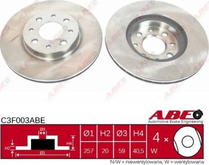 ABE C3F003ABE - Bremžu diski www.autospares.lv