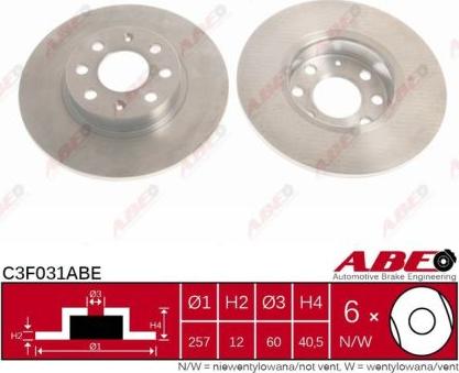 ABE C3F031ABE - Bremžu diski www.autospares.lv