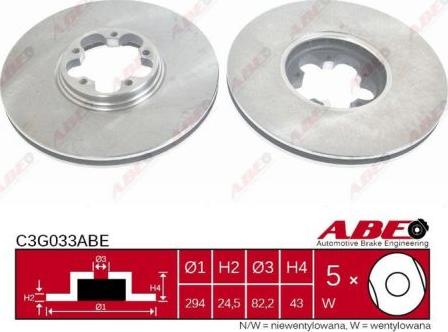 ABE C3G033ABE - Bremžu diski www.autospares.lv