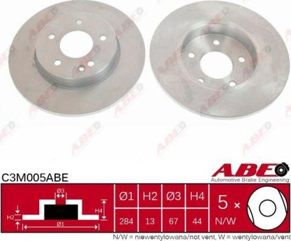 ABE C3M005ABE - Bremžu diski www.autospares.lv