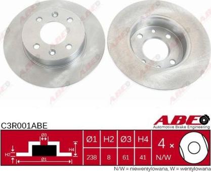 ABE C3R001ABE - Bremžu diski www.autospares.lv