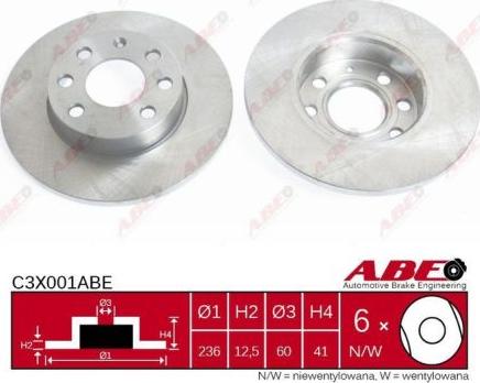 ABE C3X001ABE - Bremžu diski autospares.lv