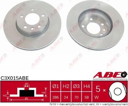 ABE C3X015ABE - Bremžu diski www.autospares.lv