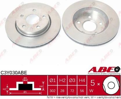 ABE C3Y030ABE - Bremžu diski www.autospares.lv