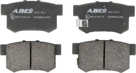 ABE C24005ABE - Тормозные колодки, дисковые, комплект www.autospares.lv