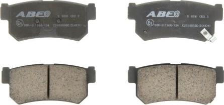 ABE C20008ABE - Тормозные колодки, дисковые, комплект www.autospares.lv