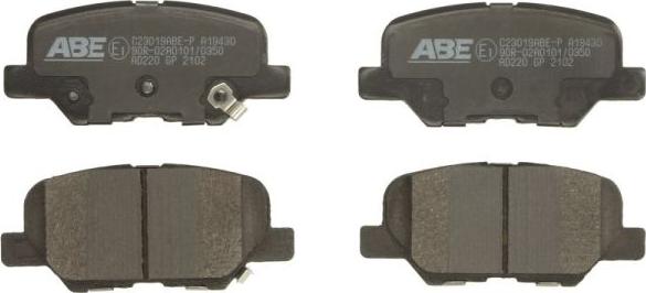 ABE C23019ABE-P - Bremžu uzliku kompl., Disku bremzes www.autospares.lv