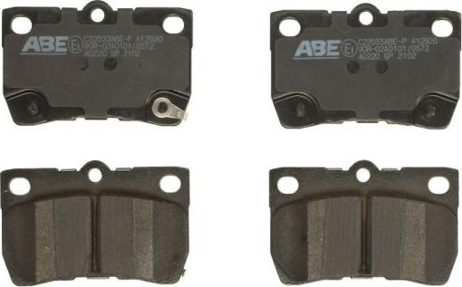 ABE C22033ABE-P - Bremžu uzliku kompl., Disku bremzes www.autospares.lv