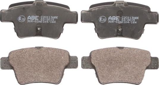 ABE C2C013ABE - Тормозные колодки, дисковые, комплект www.autospares.lv