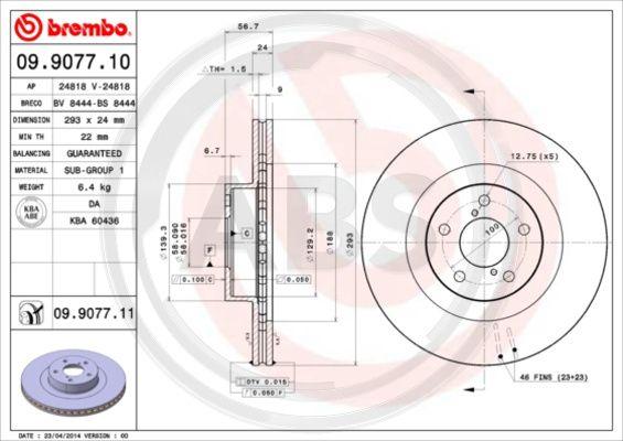 A.B.S. 09.9077.11 - Bremžu diski autospares.lv