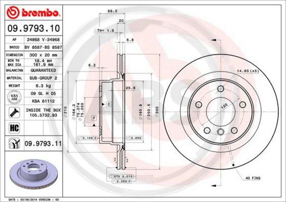 A.B.S. 09.9793.11 - Bremžu diski autospares.lv