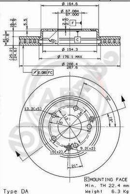 A.B.S. 09.8411.11 - Bremžu diski www.autospares.lv