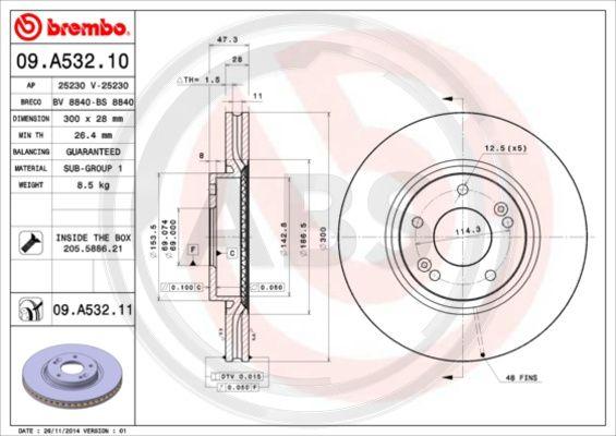 A.B.S. 09.A532.10 - Bremžu diski www.autospares.lv