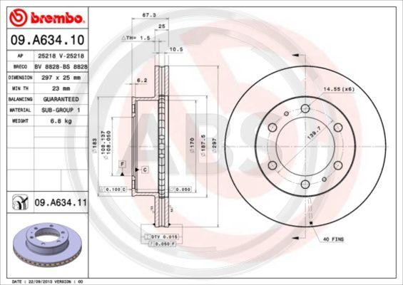 A.B.S. 09.A634.10 - Bremžu diski www.autospares.lv