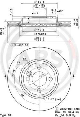 A.B.S. 09.A761.11 - Bremžu diski www.autospares.lv