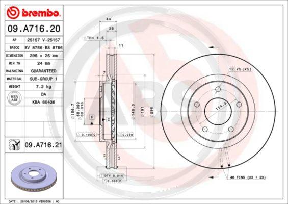 A.B.S. 09.A716.21 - Bremžu diski www.autospares.lv