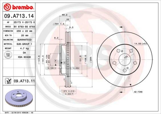 A.B.S. 09.A713.11 - Bremžu diski www.autospares.lv