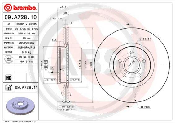 A.B.S. 09.A728.11 - Bremžu diski www.autospares.lv